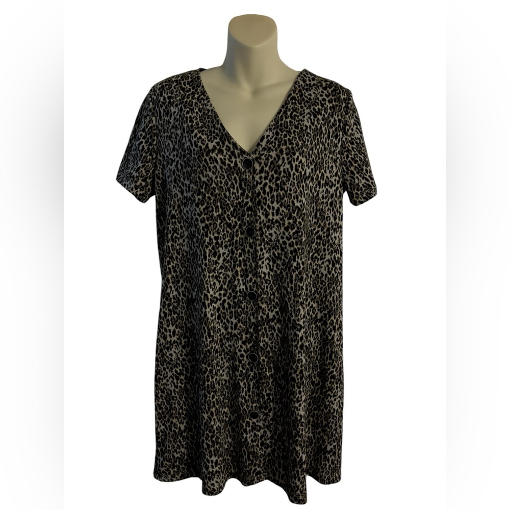 MNG casual leopard print dress. EUC size large
